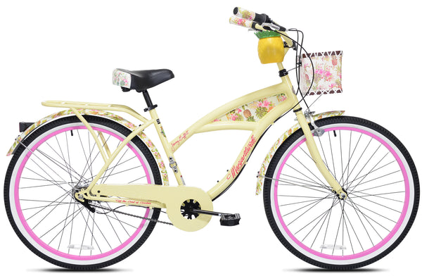 26" Margaritaville Women'S 3-Speed Cruiser Bike, Yellow